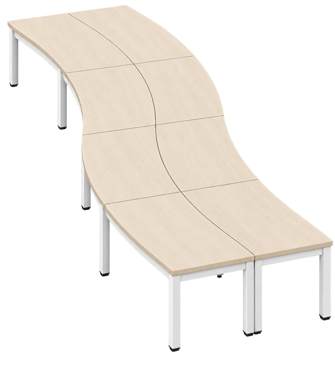 Mesa Curva, vista completa de producto del catálogo TABORIA.