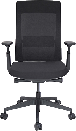 Silla ejecutiva Quo negra OHE-803 N, vista completa sin fondo.