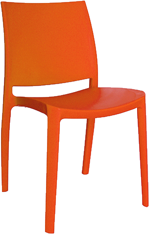 Silla Sensilla Anaranjada, modelo OHV-97-YB, fotografía del catálogo TABORIA.