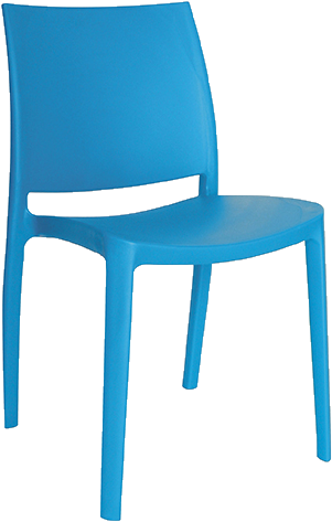 Silla Sensilla Azul, modelo OHV-97-B7, fotografía del catálogo TABORIA.