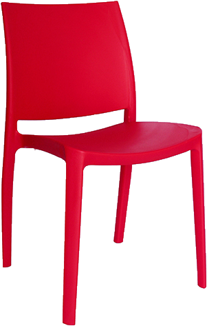 Silla Sensilla Roja, modelo OHV-97-R4, fotografía del catálogo TABORIA.